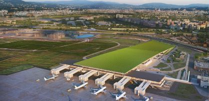 Projeto prevê 38 fileiras de vinhas sobre o terminal internacional do aeroporto