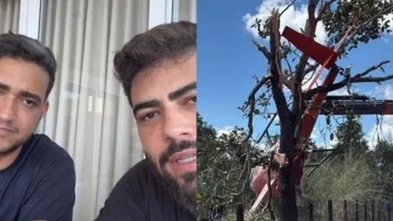Henrique e Juliano falaram sobre ocorrido com helicóptero