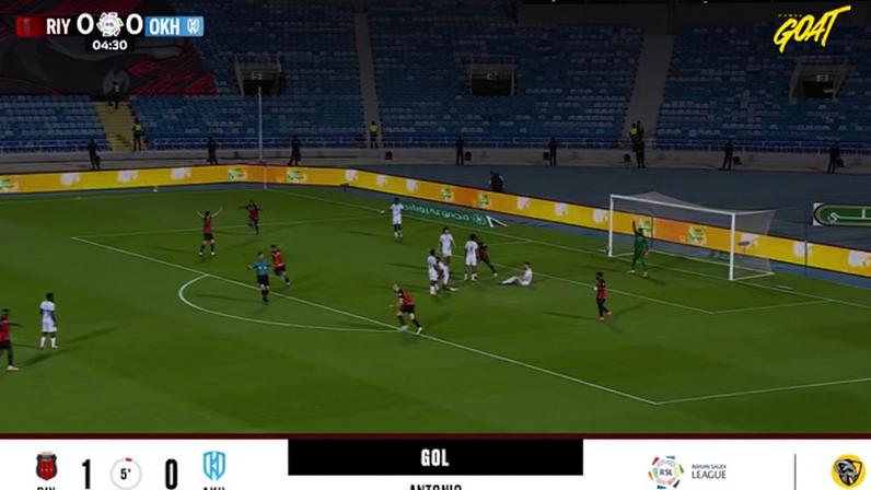 Al Riyadh - Al Akhdoud 1 - 0 | GOL - Antonio