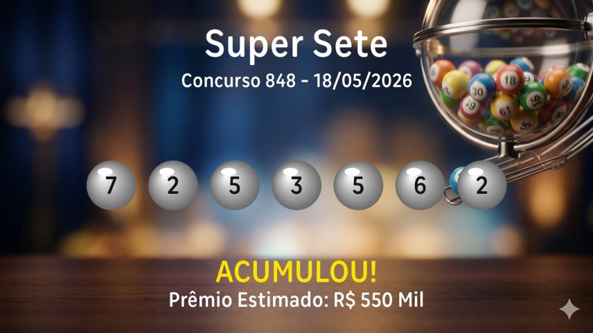 Super Sete: confira os números sorteados no concurso 848