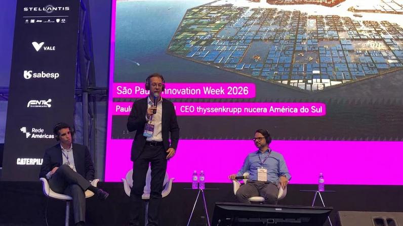 Paulo Alvarenga, CEO da Thyssenkrupp, no painel Novas Tecnologias para a Transição Energética: promessas e realidades