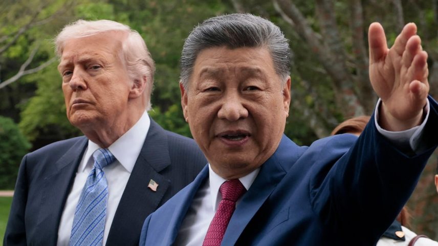 O presidente chinês Xi Jinping gesticula durante um encontro com o presidente dos EUA Donald Trump em uma visita ao Jardim Zhongnanhai