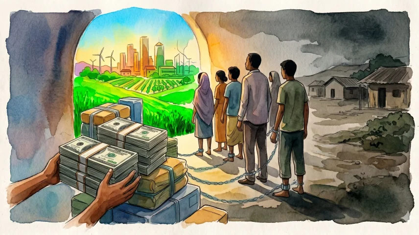 Ajuda financeira externa, historicamente, tem criado mais dependência do que desenvolvimento. (Foto: Imagem produzida por Gemini IA/Gazeta do Povo)