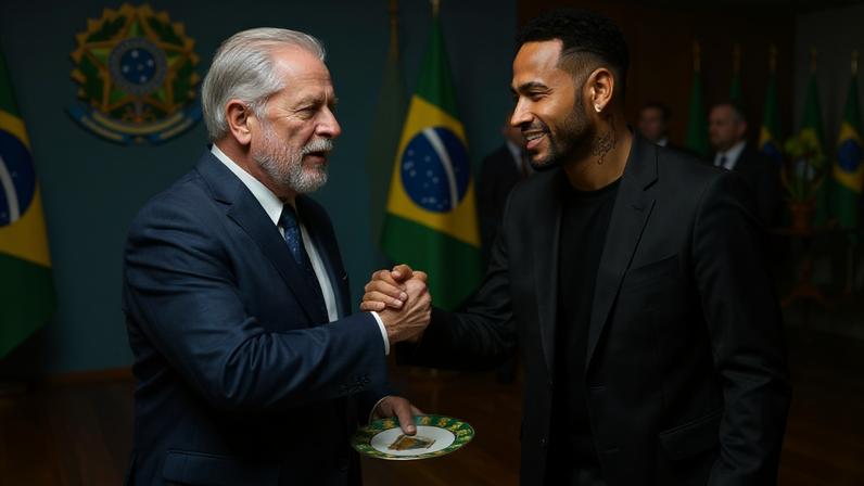 O maior desafio do presidente não é vencer a eleição, é ser sucessor de si mesmo, diz o articulista; na imagem, ilustração de Lula e Neymar