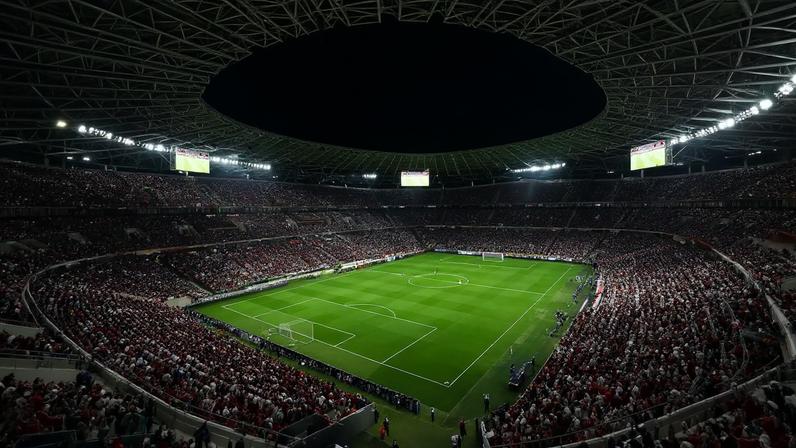 The Puskas Arena hosted the 2023 Europa League final, but Saturday's showpiece will be on a different scale