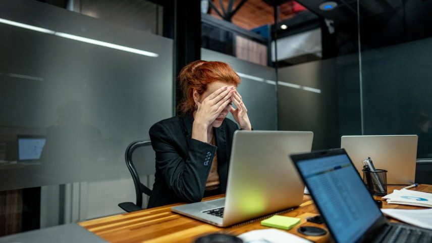 Worried businesswoman working using laptop at office (FG Trade/Getty Images)