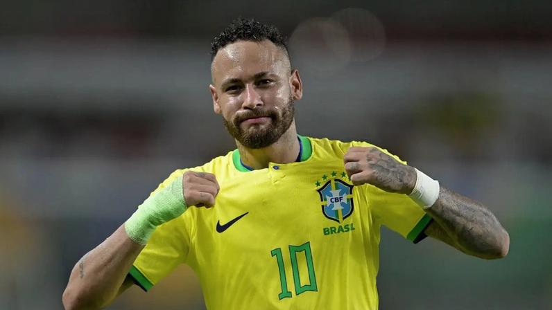 Neymar em ação pela seleção brasileira - 08/09/2023 (Pedro Vilela/Getty Images)