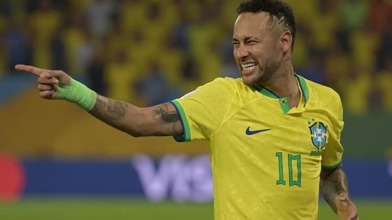 Neymar em ação pela seleção brasileira - 12/10/2023