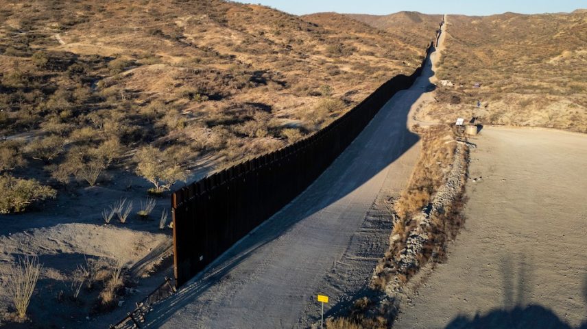Part of a border wall in Sasabe, Arizona, in January.
