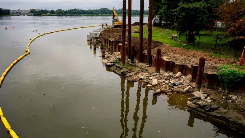 Construction at West Potomac Park in August 2025.
