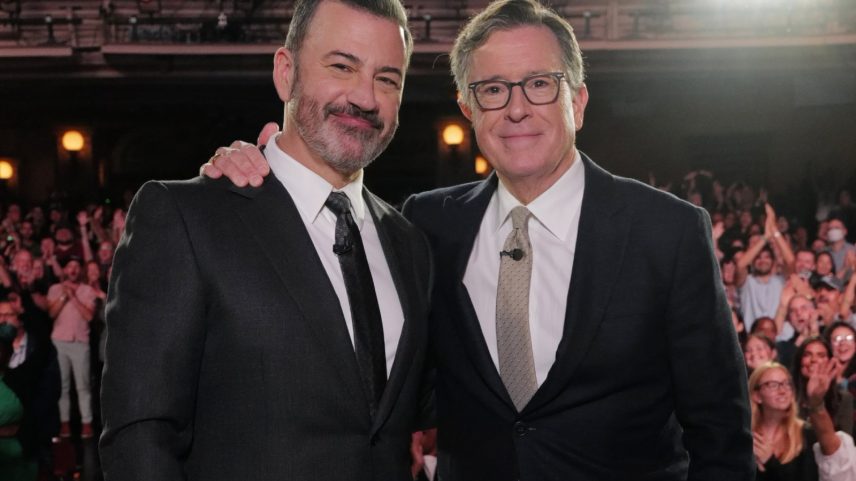 Jimmy Kimmel exibe reprise durante o último episódio de Colbert no Late Show