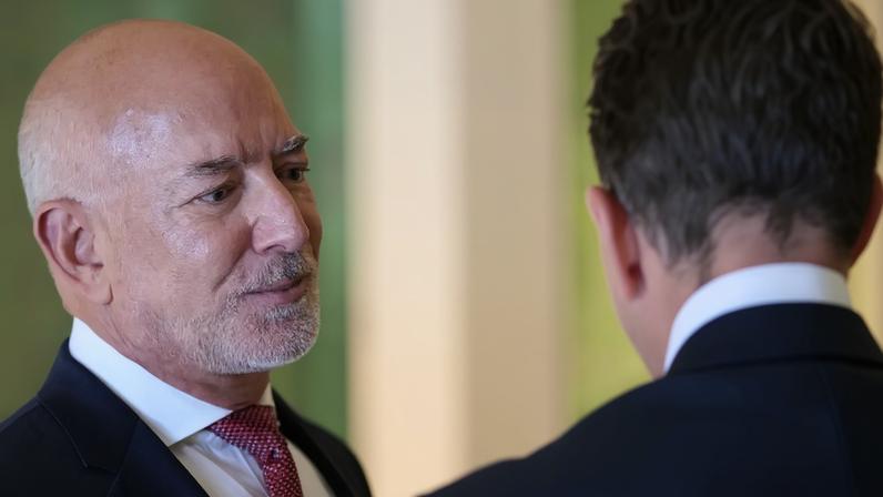 Jeff Bezos at a recent meeting with King Charles III.
