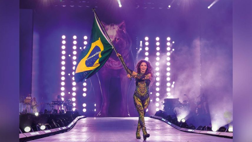Shakira durante apresentação em Copacabana, no Rio de Janeiro (2/05/2026)