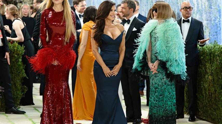 Nicole Kidman, Lauren Sánchez Bezos, and Anna Wintour at the 2026 Met Gala celebrating "Costume Art" at the Metropolitan Museum of Art.