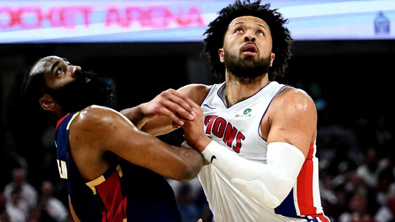James Harden and Cade Cunningham went back and forth in the final quarter, but it was Harden who held onto the ball and scored when the Cavs needed him to.