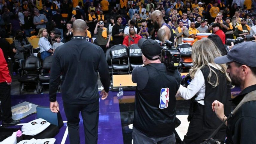 LeBron James takes what could be his final walk off an NBA court as a player.