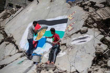 Mural de Yamal em Gaza