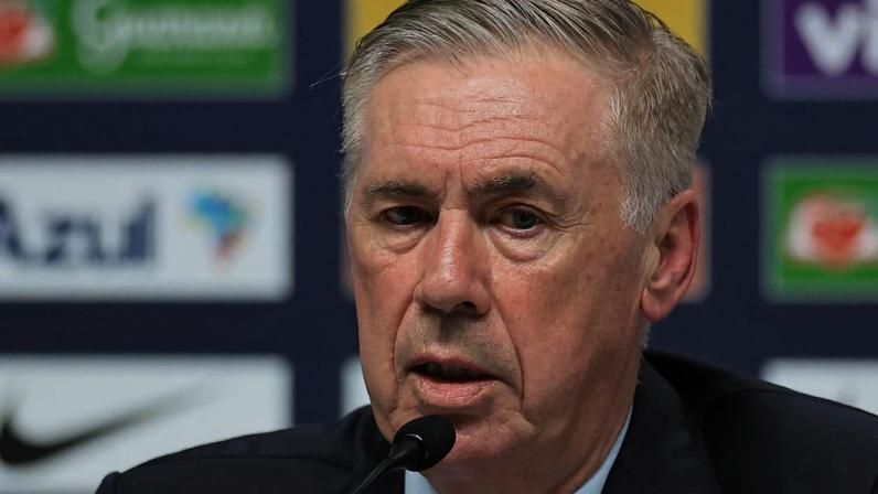 Carlo Ancelotti durante convocação da seleção brasileira para a Copa de 2026 - 18/05/2026 (Buda Mendes/Getty Images)