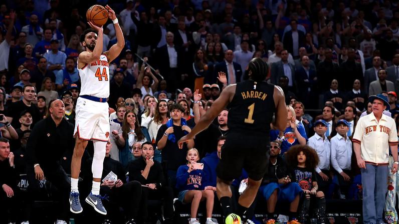 Landry Shamet played a key role in the Knicks' 30-8 run that helped force overtime for their Game 1 comeback win over the Cavaliers.