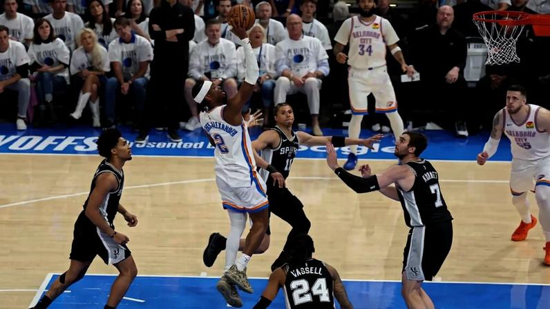 Shai Gilgeous-Alexander had 32 points and nine assists to lead the Oklahoma City Thunder to a big Game 5 win over the San Antonio Spurs Tuesday night.