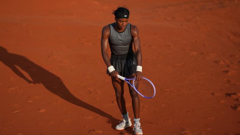 Coco Gauff led Anastasia Potapova by a set but lost her serve to exit the French Open.