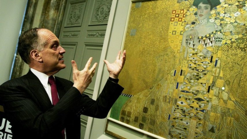 Ronald Lauder with Gustav Klimt's Klimt's Portrait of Adele Bloch-Bauer I, one of the Neue Galerie's prized possessions.