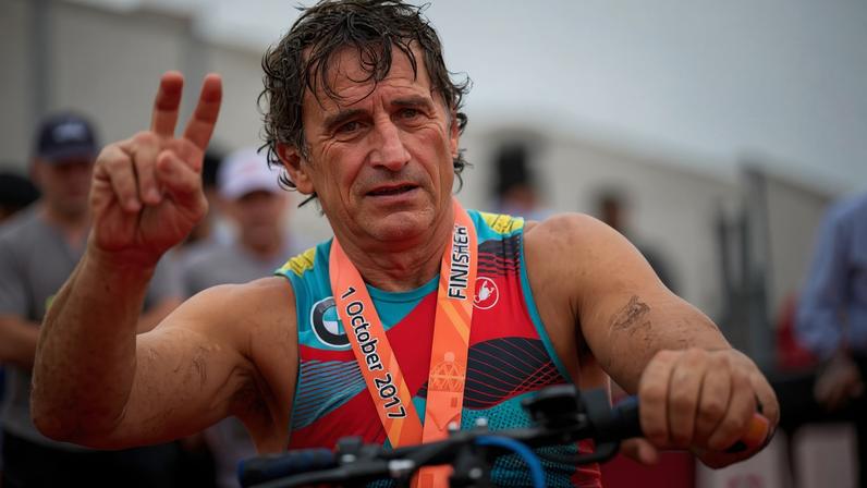 Zanardi lots both his legs after a motor racing accident in September 2001.