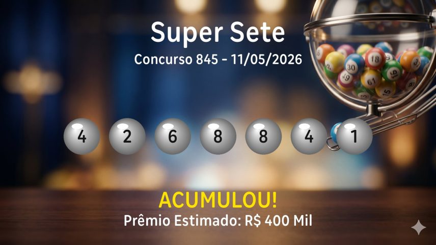 Super Sete: números sorteados no concurso 845