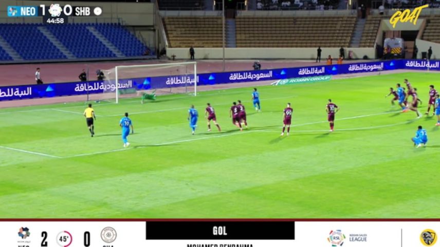 Neom SC vence Al Shabab por 2 a 0 com gol de Mohamed Benrahma