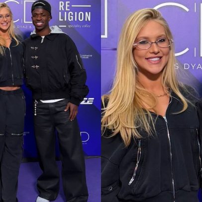 Virginia Fonseca e Vini Jr. apostam em look descontraído em evento em Madri