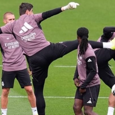 Courtois acerta voadora em Mbappé após semana polêmica no Real Madrid