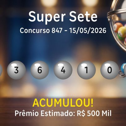 Super Sete: números sorteados no concurso 847