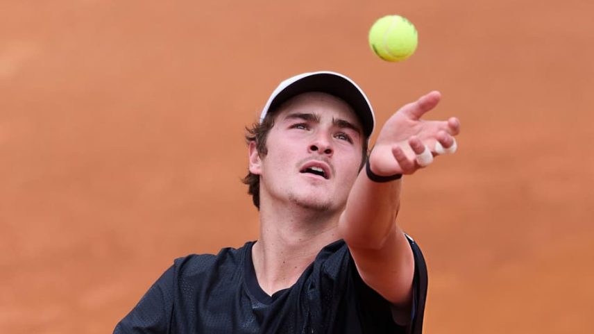 João Fonseca em treino no Masters 1000 de Roma (Foto: Emmanuele Ciancaglini/Divulgação)