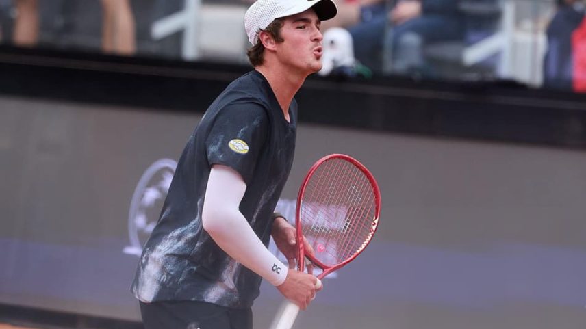 João Fonseca em treino no Masters 1000 de Roma (Foto: Emmanuele Ciancaglini/Divulgação)
