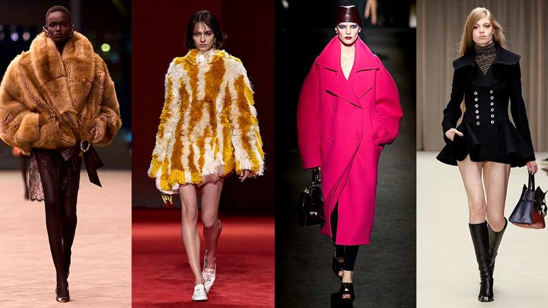 Autumn/Winter 2026 looks from Saint Laurent, Bottega Veneta, Balenciaga and Alexander McQueen.