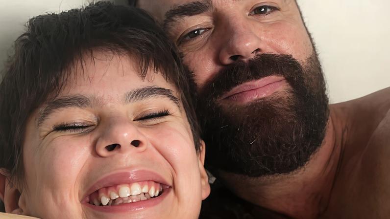Henry com o pai, Leniel Borel