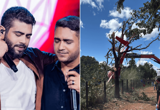 Helicóptero da dupla Henrique & Juliano cai no Tocantins. | Reprodução