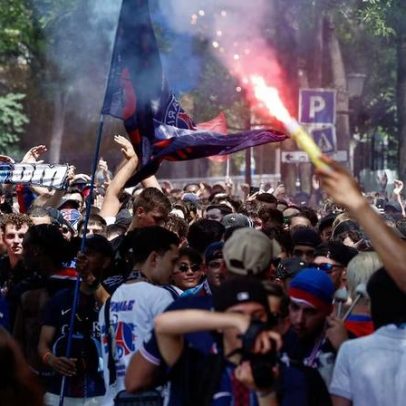 Torcedores do PSG e Arsenal se confrontam antes da final da Champions