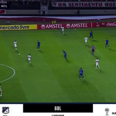 Luciano arrisca de longe e goleiro adversário aceita o gol