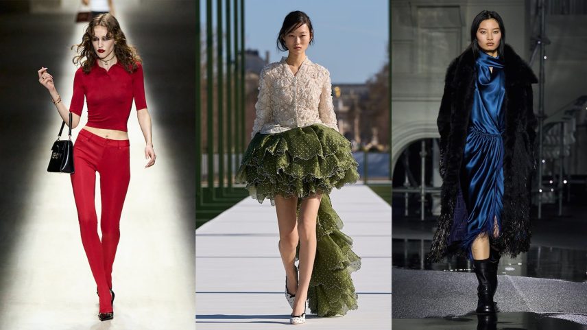 Looks from Gucci, Dior and Burberry Autumn/Winter 2026 shows.