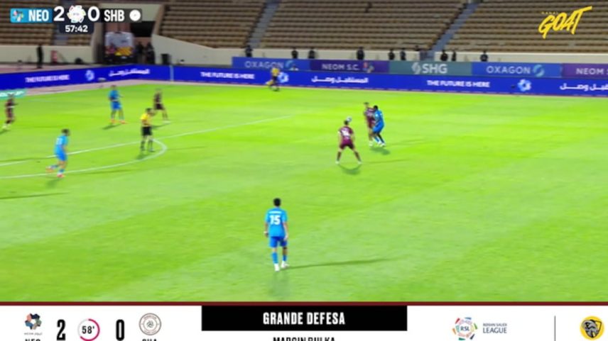 Neom SC vence Al Shabab por 2 a 0 com defesa de Bulka