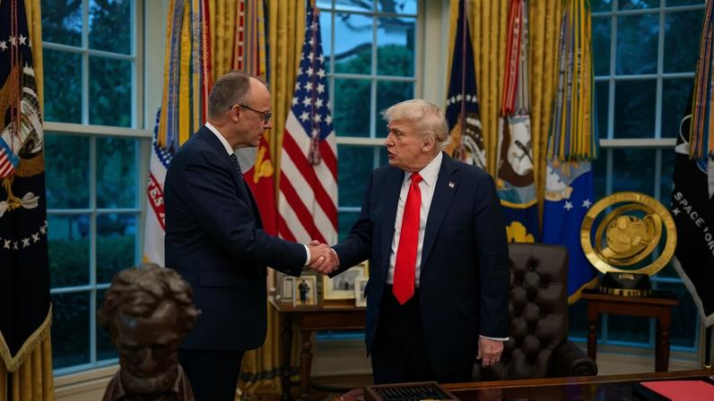 Donald Trump e Friedrich Merz se encontraram na Casa Branca em março