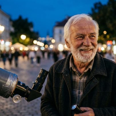 Aposentado de 73 anos constrói telescópio com panela para observar planetas