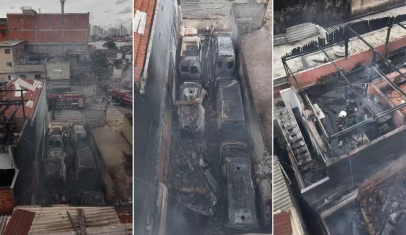 Incêndio atinge estacionamento de ambulâncias no centro de SP