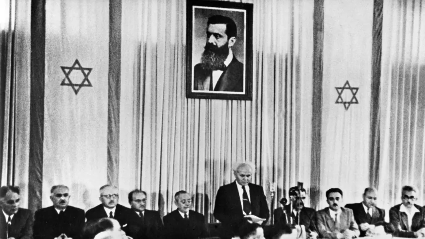 Proclamação em Tel Aviv marcou independência de Israel em 1948 (Foto: INTERNATIONAL NEWS PHOTOS/vr)