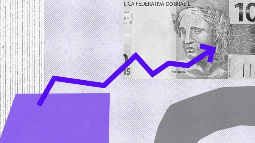 Ilustração sobre alta de inflação e projeção de mercado