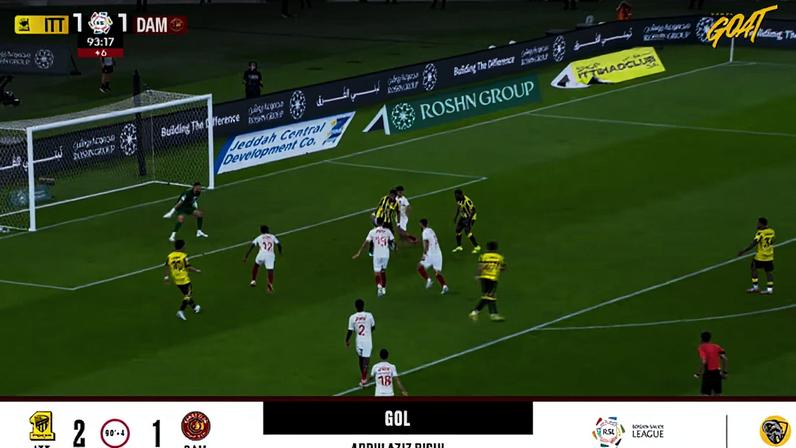 Al Ittihad vence Damac por 2 a 1 com gol de Abdulaziz Bishi