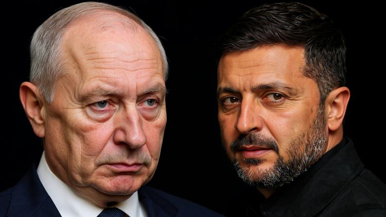 Imagem colorida de Vladimir Putin e Volodymyr Zelensky - Metrópoles