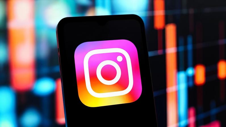 In this photo illustration, the Instagram logo is seen
