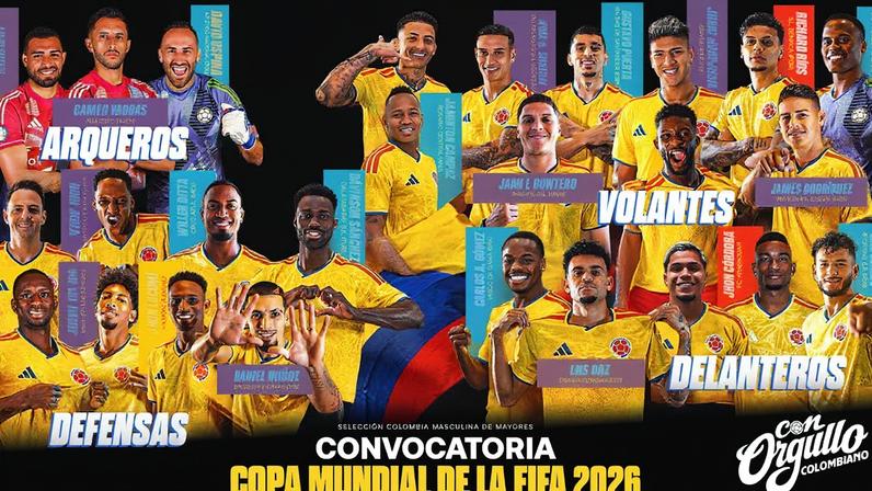 Seleção colombiana está convocada para a disputa da Copa do Mundo da América do Norte.